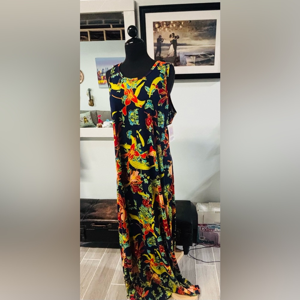NWT❤️LuLaRoe Dani Maxi Floral Island Dress-2XL